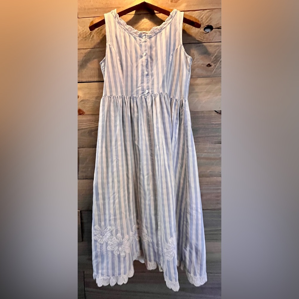 PASSPORTS OF PIER 1 - VINTAGE MIDI COTTAGE CORE NATURAL COTTON  MINIMALIST DRESS